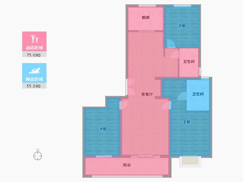 山西省-太原市-龙城金茂府-130.00-户型库-动静分区