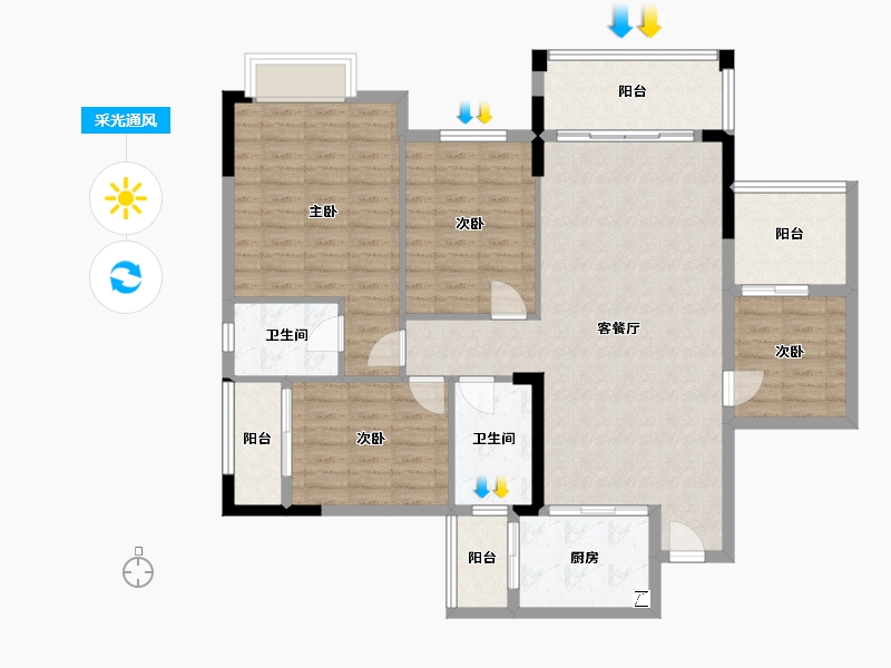 广西壮族自治区-梧州市-东岸豪庭-116.00-户型库-采光通风