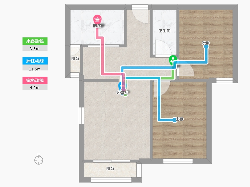 北京-北京市-北辰福第北区-65.15-户型库-动静线