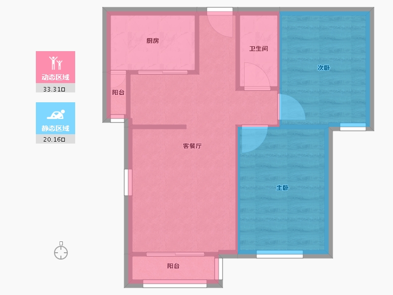 北京-北京市-北辰福第北区-65.15-户型库-动静分区