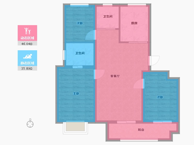 浙江省-金华市-悦江雅居-73.00-户型库-动静分区