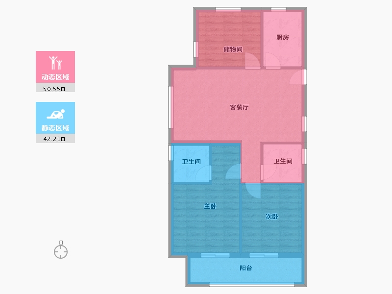 浙江省-金华市-中铁隧道生活区-110.00-户型库-动静分区