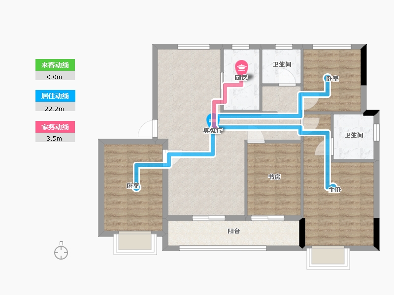 浙江省-绍兴市-荣安御宾府-91.56-户型库-动静线