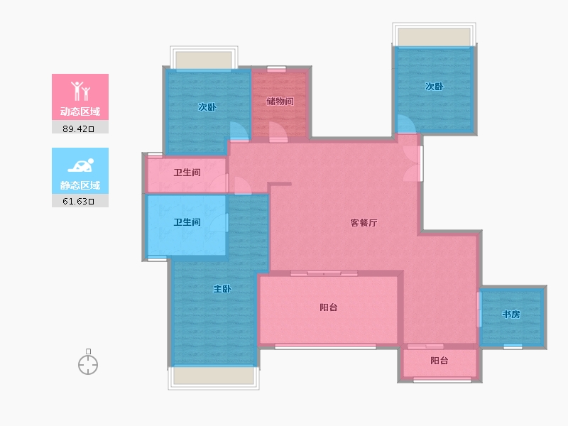 四川省-成都市-中信城开麓山上院-156.00-户型库-动静分区