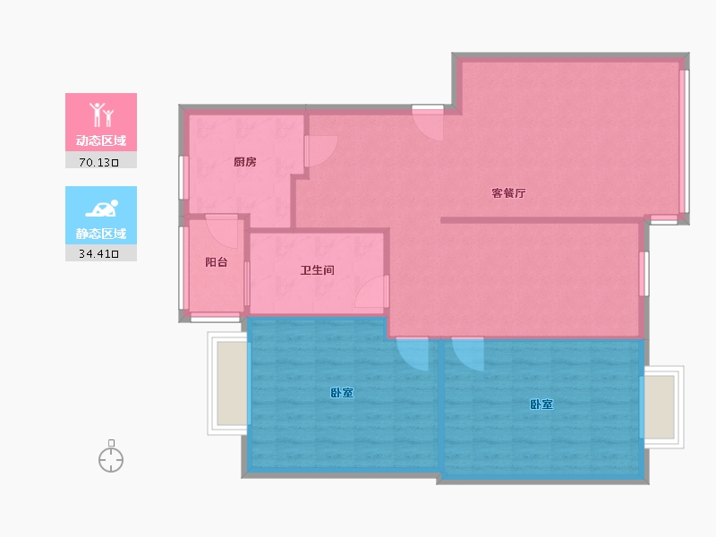 四川省-成都市-桃蹊路80号院-96.51-户型库-动静分区