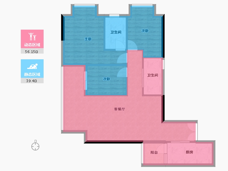 重庆-重庆市-玺樾九里-93.00-户型库-动静分区