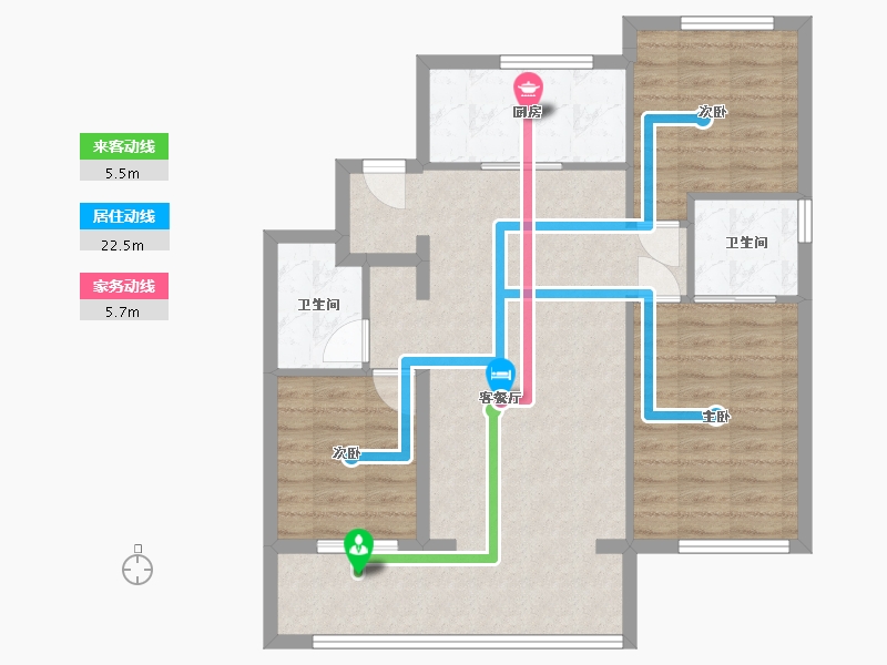 山东省-青岛市-万科公园大道-87.80-户型库-动静线