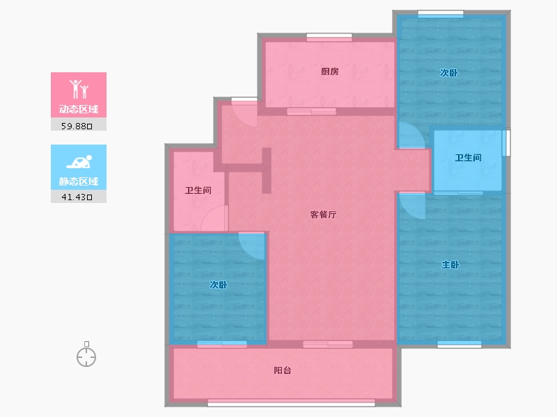 山东省-青岛市-万科公园大道-95.90-户型库-动静分区