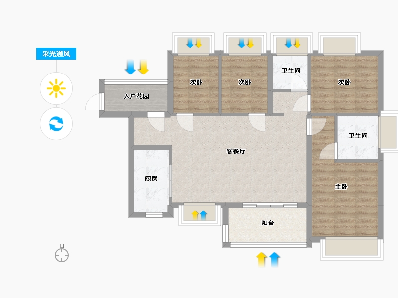 广东省-广州市-越秀TOD星汇城-83.00-户型库-采光通风