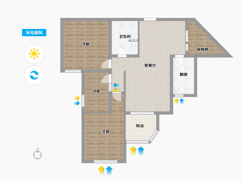 北京-北京市-远大园-五区-99.80-户型库-采光通风