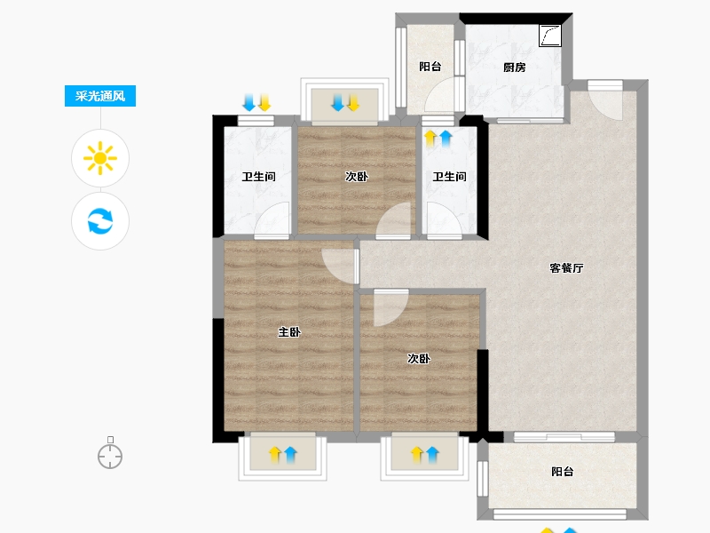 广东省-肇庆市-华英城-汇景湾-78.65-户型库-采光通风