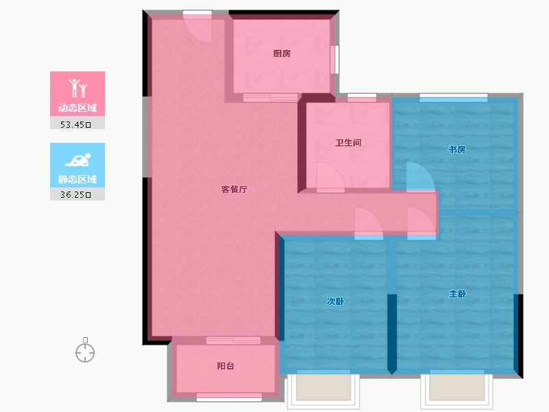 安徽省-宿州市-金皖·御璟兰庭-80.00-户型库-动静分区