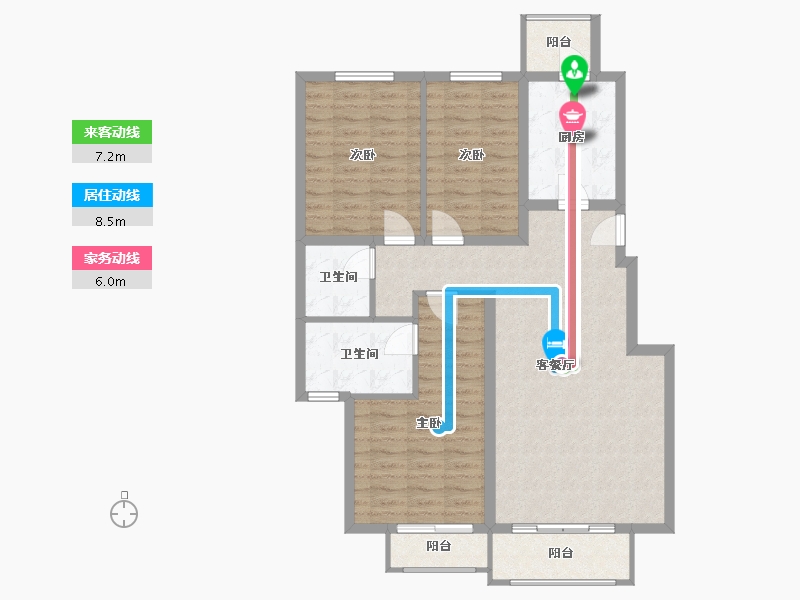 北京-北京市-育龙铭居-98.00-户型库-动静线