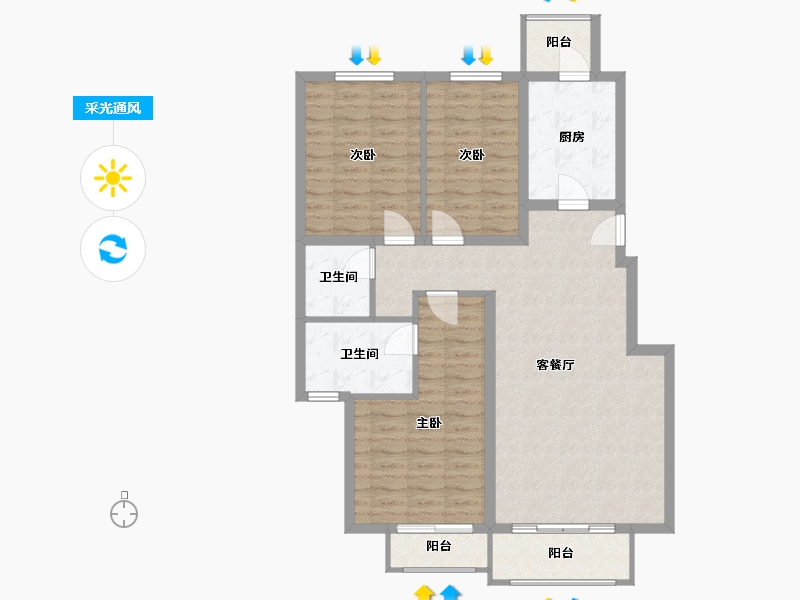 北京-北京市-育龙铭居-98.00-户型库-采光通风