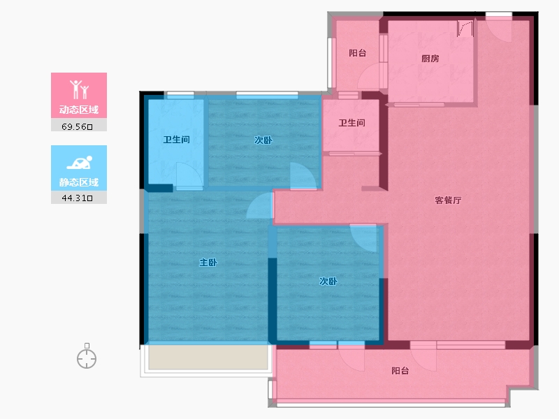 山东省-滨州市-碧桂园-102.00-户型库-动静分区