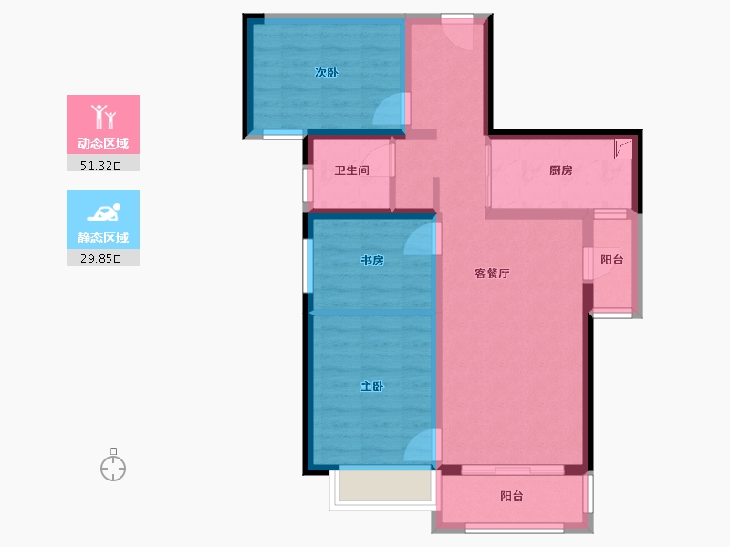 陕西省-西安市-金地中央公园-80.00-户型库-动静分区