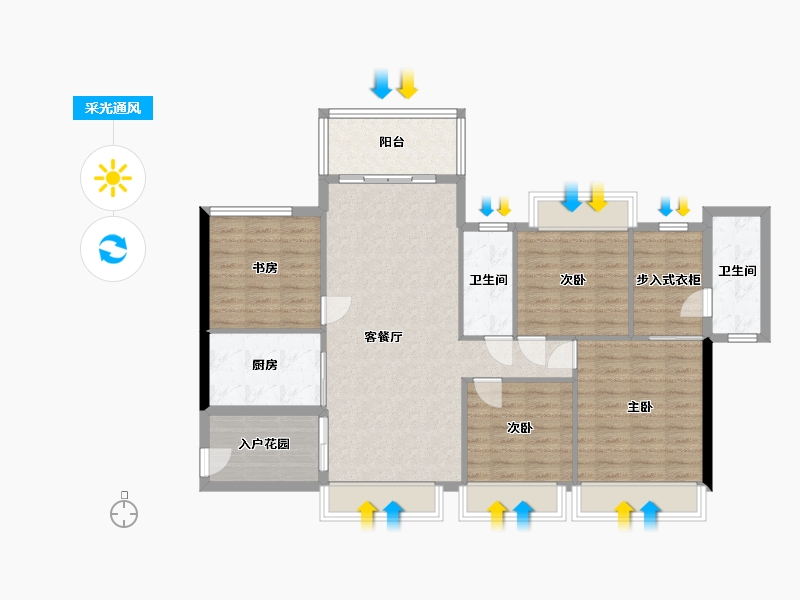 广东省-广州市-富城华庭-98.00-户型库-采光通风