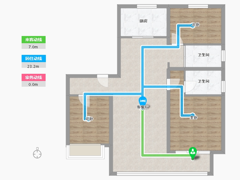 河北省-唐山市-碧桂园凤凰星辰-101.00-户型库-动静线