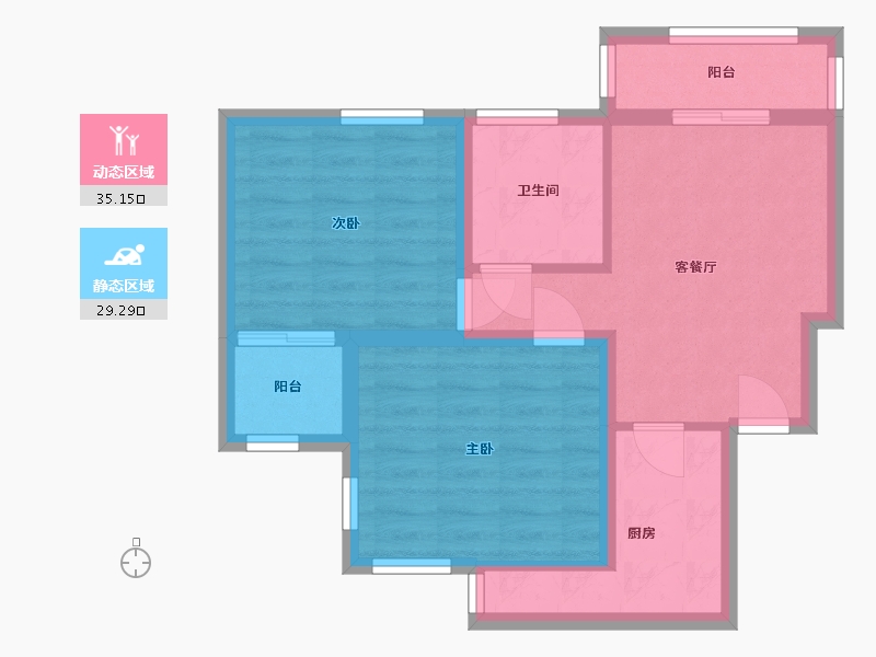 北京-北京市-国瑞城小区-63.52-户型库-动静分区