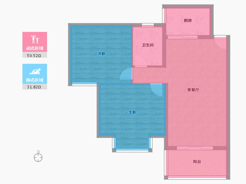 湖南省-长沙市-金地亚-70.00-户型库-动静分区