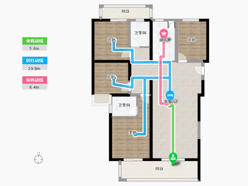 福建省-泉州市-东海湾门第-120.00-户型库-动静线