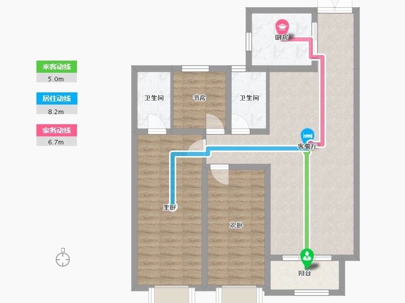 河北省-唐山市-福邸花苑-100.00-户型库-动静线