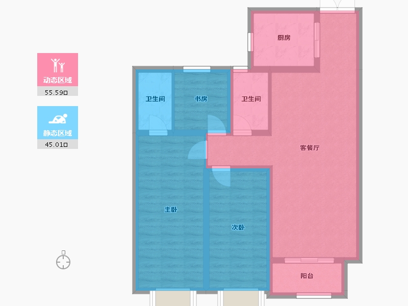 河北省-唐山市-福邸花苑-100.00-户型库-动静分区