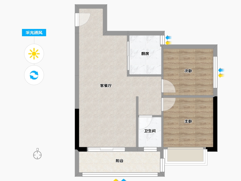 广西壮族自治区-南宁市-柳沙新天地-73.00-户型库-采光通风