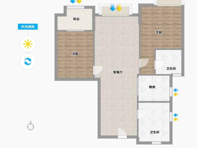 浙江省-金华市-红星金义天铂-95.00-户型库-采光通风