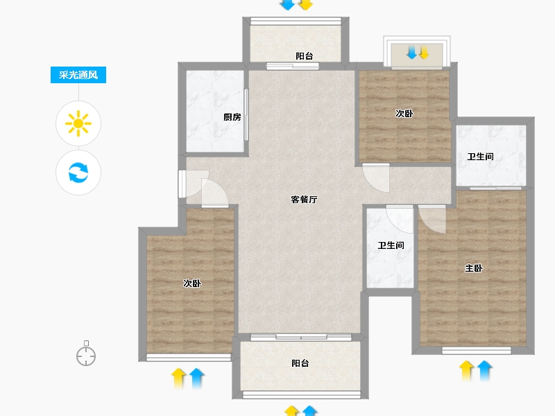 福建省-三明市-博森·翰林城-100.00-户型库-采光通风