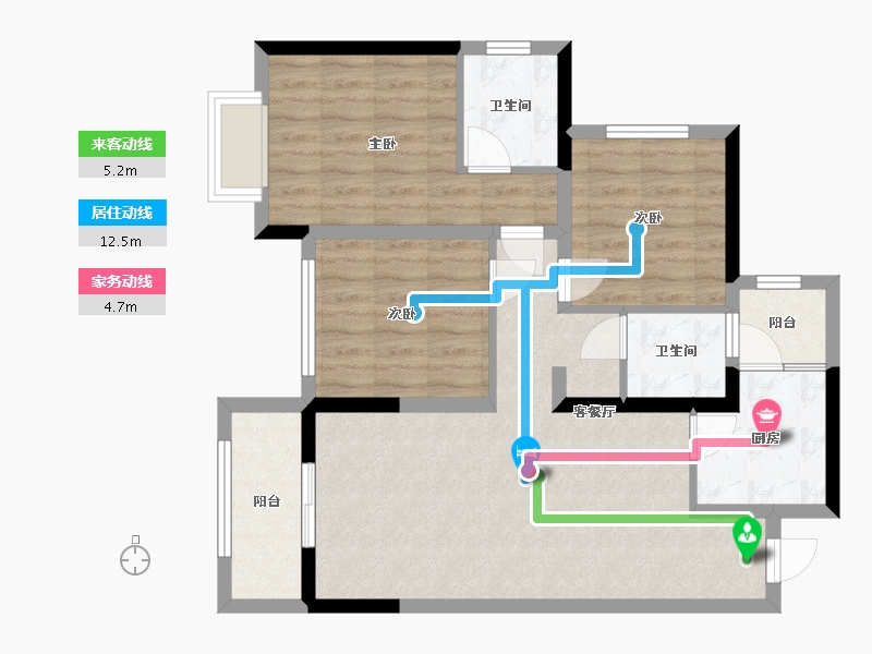 四川省-成都市-西郡英华-86.00-户型库-动静线