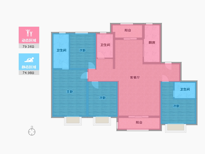 湖北省-武汉市-远洋东方境世界观-139.00-户型库-动静分区