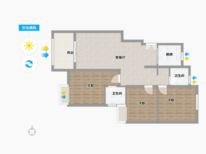 河南省-洛阳市-汝阳府二期上院-99.00-户型库-采光通风