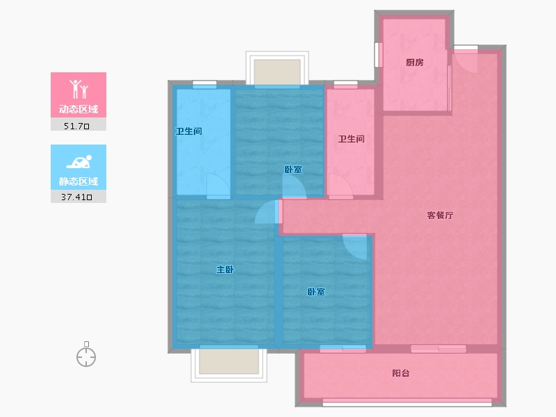 江西省-九江市-观澜小区-80.00-户型库-动静分区