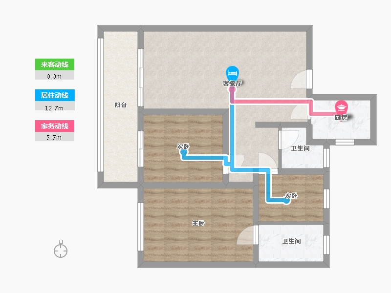 浙江省-宁波市-时代江湾四季院-80.00-户型库-动静线