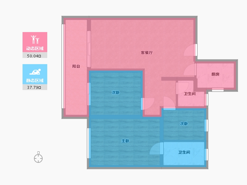 浙江省-宁波市-时代江湾四季院-80.00-户型库-动静分区