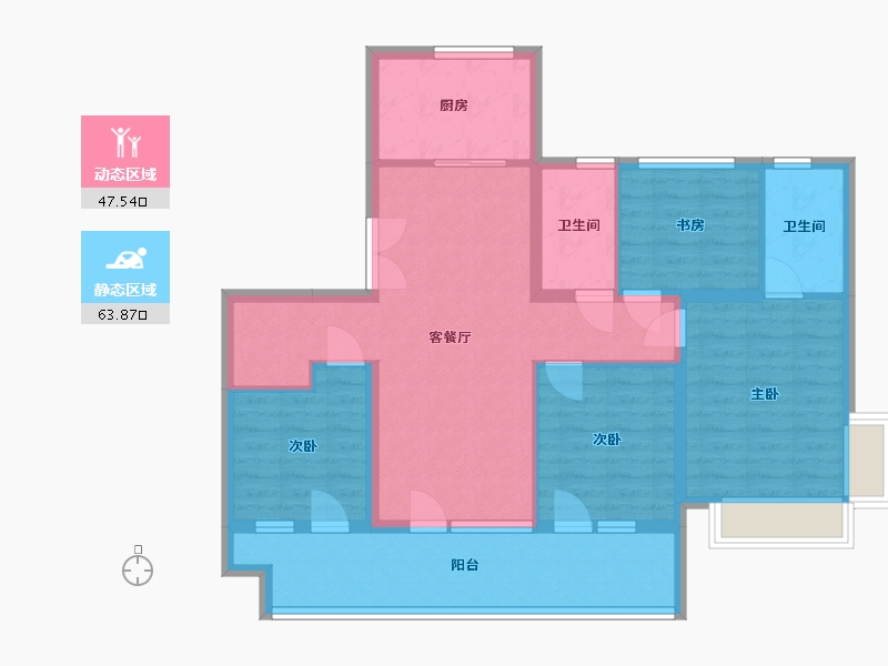 河北省-石家庄市-华山星岄府-125.00-户型库-动静分区