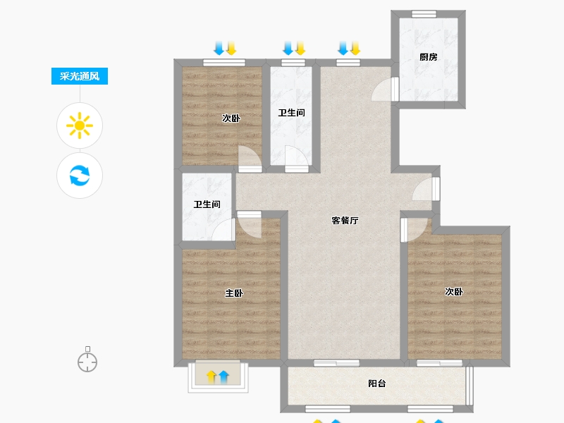 河北省-邢台市-庄鼎天下-107.23-户型库-采光通风