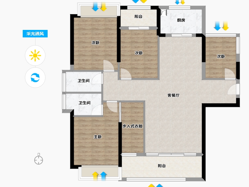 广东省-揭阳市-言成盈禧华府-135.00-户型库-采光通风