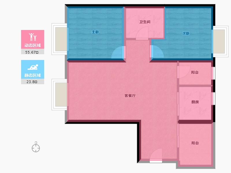 广东省-深圳市-加福华尔登府邸-71.20-户型库-动静分区