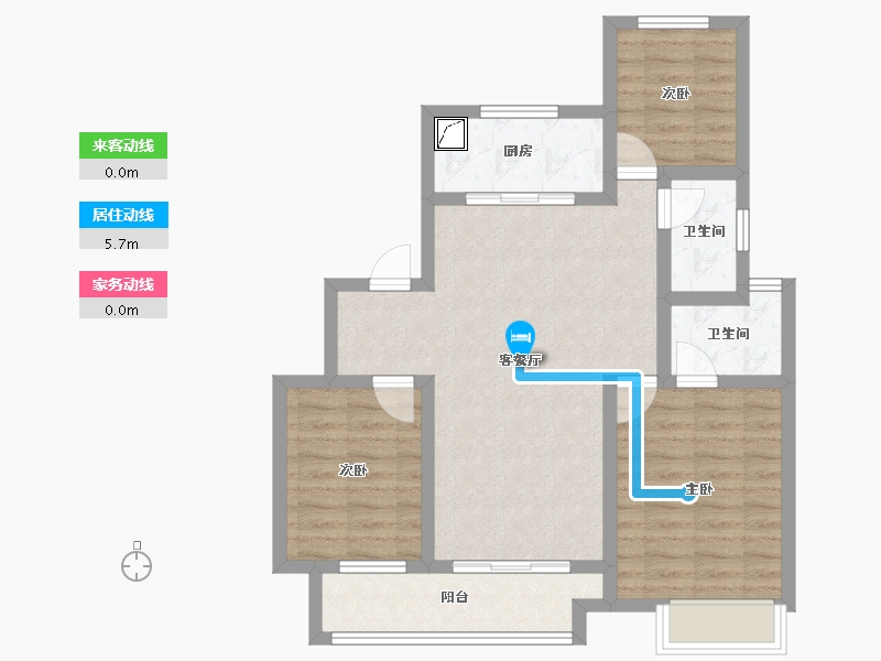 江苏省-扬州市-中海左岸-100.00-户型库-动静线