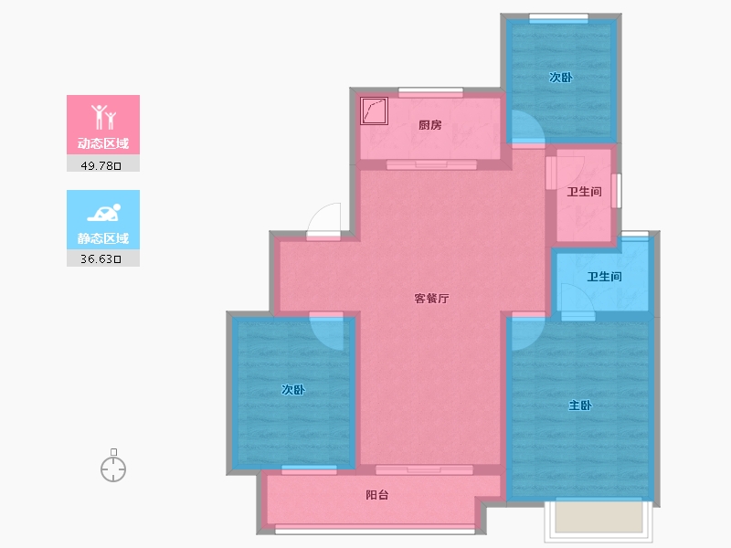 江苏省-扬州市-中海左岸-100.00-户型库-动静分区