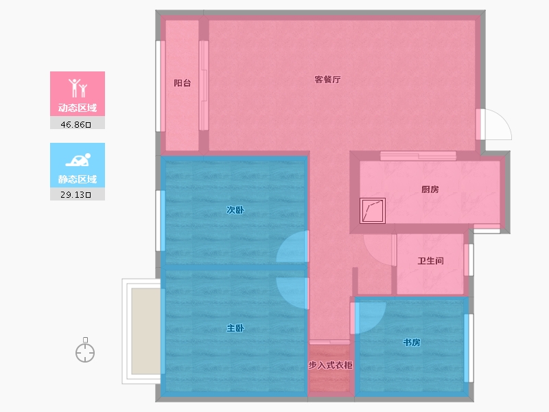 山西省-晋中市-新晋大院-90.00-户型库-动静分区