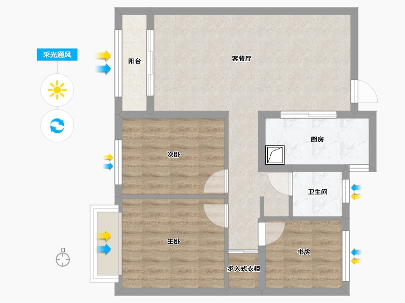 山西省-晋中市-新晋大院-90.00-户型库-采光通风