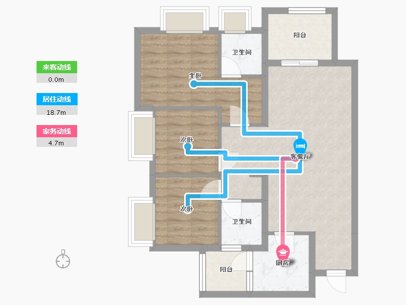 重庆-重庆市-中骏·璟颂-88.00-户型库-动静线