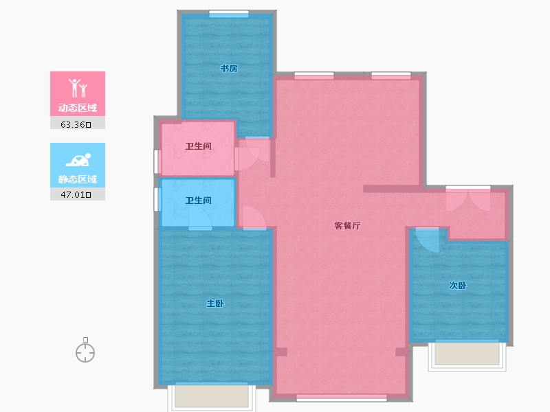 黑龙江省-哈尔滨市-中海·天誉-110.00-户型库-动静分区