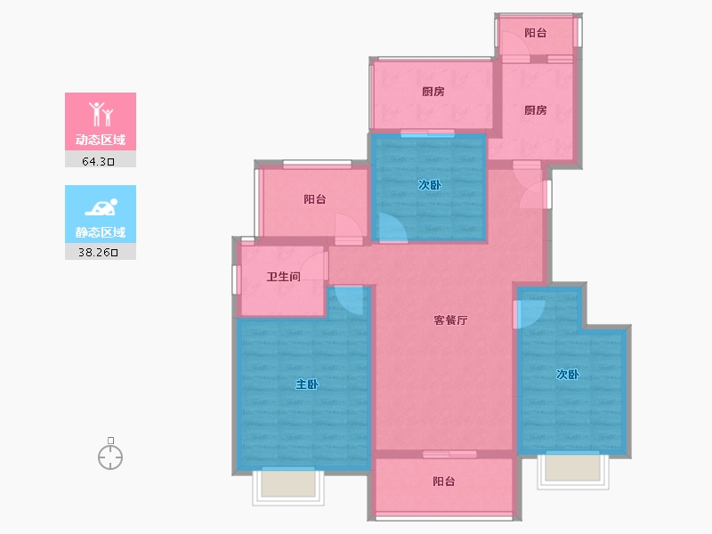 湖北省-恩施土家族苗族自治州-珑澄·瀚林苑-101.00-户型库-动静分区