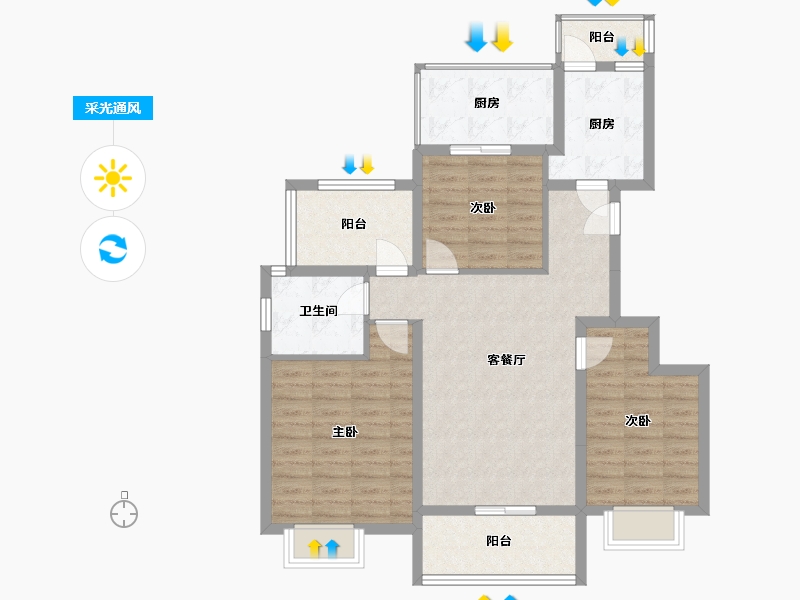 湖北省-恩施土家族苗族自治州-珑澄·瀚林苑-101.00-户型库-采光通风