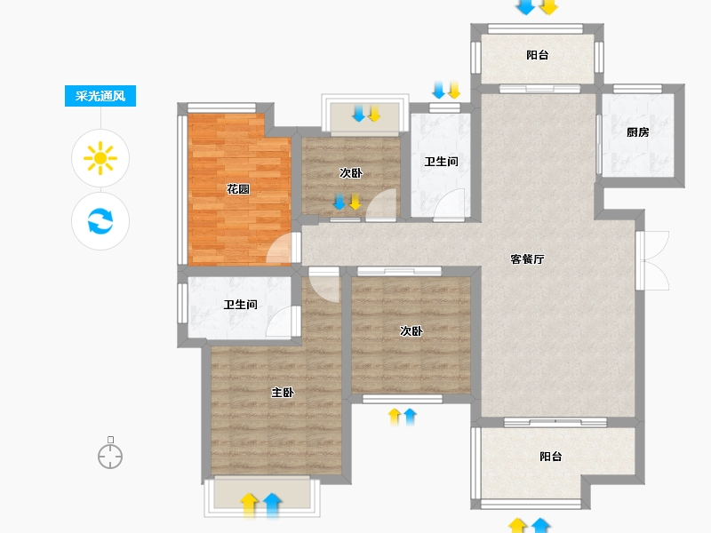 湖南省-永州市-岳麓名城-122.00-户型库-采光通风