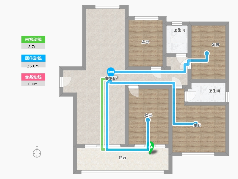 江苏省-徐州市-东方春城-90.00-户型库-动静线